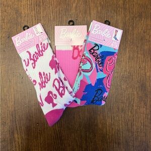 Barbie 3-Pack of Women's Crew Socks | NWT‎